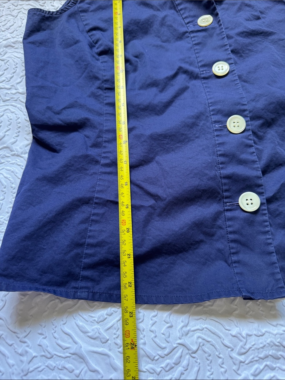 Talbots Navy Sleeveless Button-Front Shirt - Picture 3 of 9